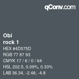 颜色代码: Obi - rock 1 | qconv.com
