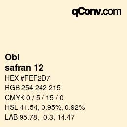 颜色代码: Obi - safran 12 | qconv.com