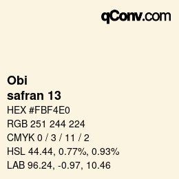 Farbcode: Obi - safran 13 | qconv.com