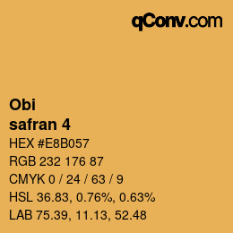 颜色代码: Obi - safran 4 | qconv.com