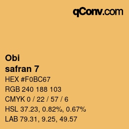 颜色代码: Obi - safran 7 | qconv.com