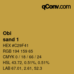 颜色代码: Obi - sand 1 | qconv.com