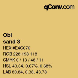 Código de color: Obi - sand 3 | qconv.com