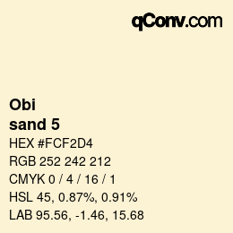 Code couleur: Obi - sand 5 | qconv.com