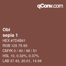 カラーコード: Obi - sepia 1 | qconv.com