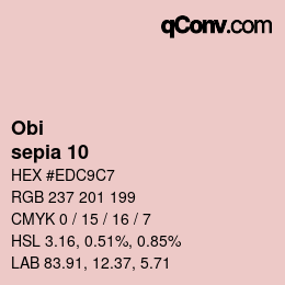 颜色代码: Obi - sepia 10 | qconv.com
