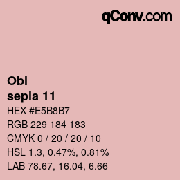 颜色代码: Obi - sepia 11 | qconv.com