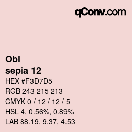 颜色代码: Obi - sepia 12 | qconv.com