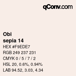颜色代码: Obi - sepia 14 | qconv.com