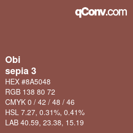 カラーコード: Obi - sepia 3 | qconv.com