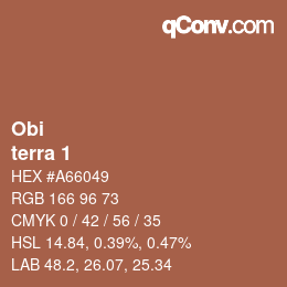 カラーコード: Obi - terra 1 | qconv.com