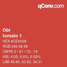 颜色代码: Obi - tomato 1 | qconv.com