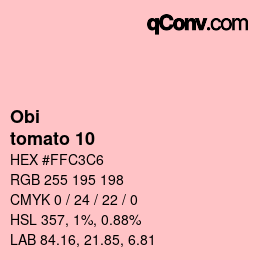 颜色代码: Obi - tomato 10 | qconv.com