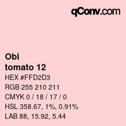 颜色代码: Obi - tomato 12 | qconv.com