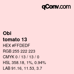 颜色代码: Obi - tomato 13 | qconv.com