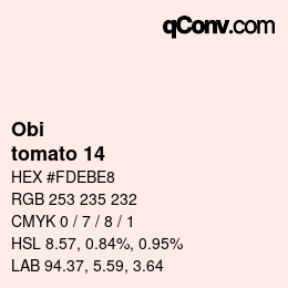 颜色代码: Obi - tomato 14 | qconv.com