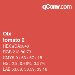 Código de color: Obi - tomato 2 | qconv.com