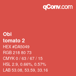 颜色代码: Obi - tomato 2 | qconv.com