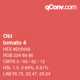 Código de color: Obi - tomato 4 | qconv.com