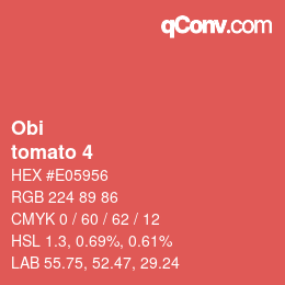 颜色代码: Obi - tomato 4 | qconv.com