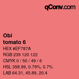 Code couleur: Obi - tomato 6 | qconv.com