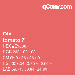 Code couleur: Obi - tomato 7 | qconv.com