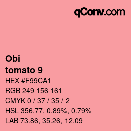 颜色代码: Obi - tomato 9 | qconv.com