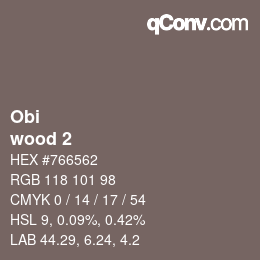 颜色代码: Obi - wood 2 | qconv.com