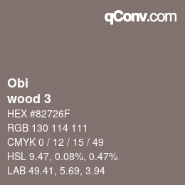 Code couleur: Obi - wood 3 | qconv.com