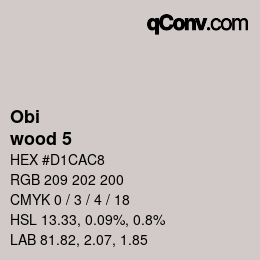 颜色代码: Obi - wood 5 | qconv.com