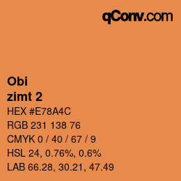 Color code: Obi - zimt 2 | qconv.com