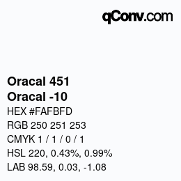 カラーコード: Oracal 451 - Oracal -10 | qconv.com