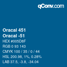 カラーコード: Oracal 451 - Oracal -51 | qconv.com