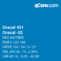 カラーコード: Oracal 451 - Oracal -52 | qconv.com