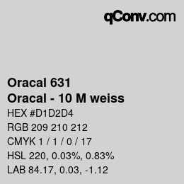 Farbcode: Oracal 631 - Oracal - 10 M weiss | qconv.com