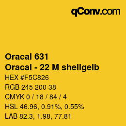 Código de color: Oracal 631 - Oracal - 22 M shellgelb | qconv.com