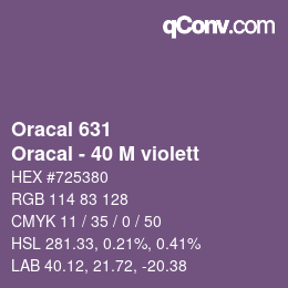 カラーコード: Oracal 631 - Oracal - 40 M violett | qconv.com