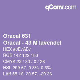 カラーコード: Oracal 631 - Oracal - 43 M lavendel | qconv.com