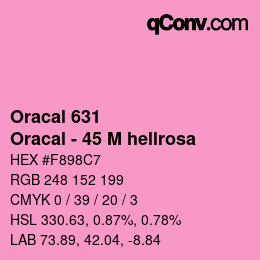 Code couleur: Oracal 631 - Oracal - 45 M hellrosa | qconv.com