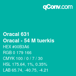カラーコード: Oracal 631 - Oracal - 54 M tuerkis | qconv.com