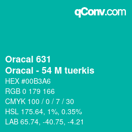 Farbcode: Oracal 631 - Oracal - 54 M tuerkis | qconv.com