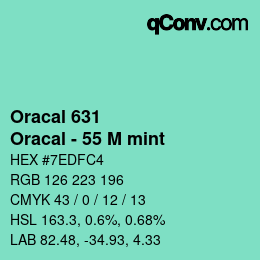 カラーコード: Oracal 631 - Oracal - 55 M mint | qconv.com