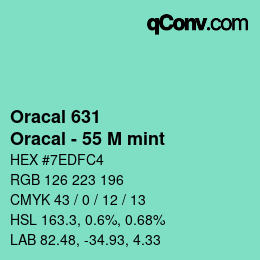 Code couleur: Oracal 631 - Oracal - 55 M mint | qconv.com