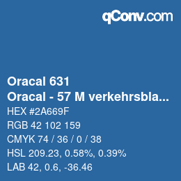 カラーコード: Oracal 631 - Oracal - 57 M verkehrsblau | qconv.com