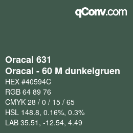 Código de color: Oracal 631 - Oracal - 60 M dunkelgruen | qconv.com