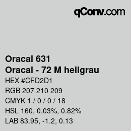 カラーコード: Oracal 631 - Oracal - 72 M hellgrau | qconv.com