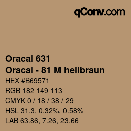 カラーコード: Oracal 631 - Oracal - 81 M hellbraun | qconv.com