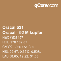 カラーコード: Oracal 631 - Oracal - 92 M kupfer | qconv.com