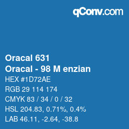 カラーコード: Oracal 631 - Oracal - 98 M enzian | qconv.com