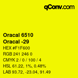 Código de color: Oracal 6510 - Oracal -29 | qconv.com